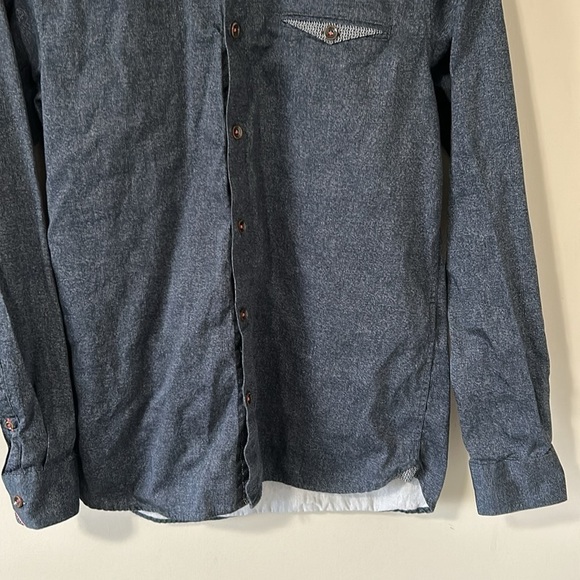 Ted Baker London Mens Long Sleeve Button Down Dress Shirt Denim Blue Sz 3 Medium - Picture 5 of 16